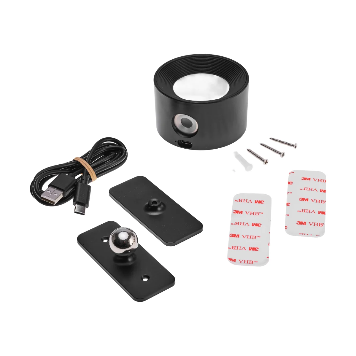 Unison No Cable rechargeable wall lamp Black Ø8x4.5 cm – image 3