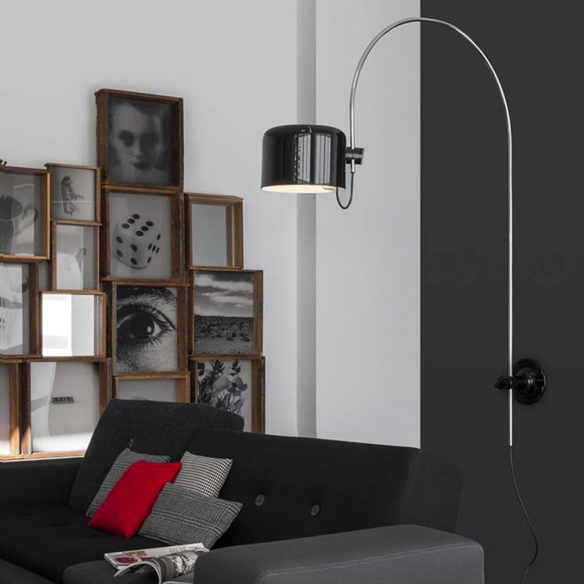 Oluce Coupé 1158 wall lamp Black chrome stand – image 2