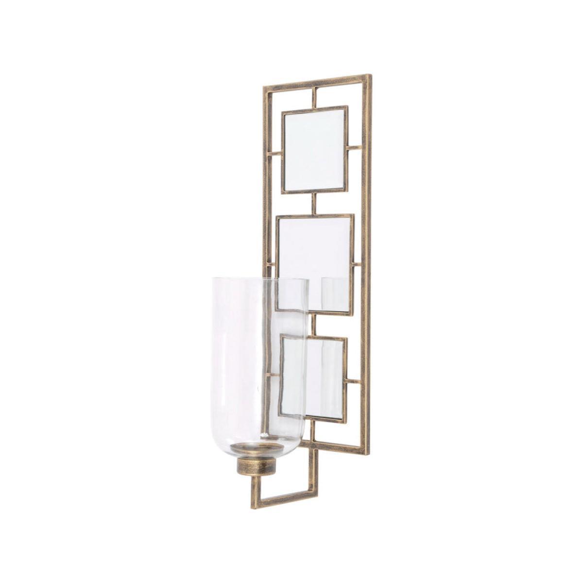 Libra Occtaine Antique Wall Sconce with Mirrored Back Gold – image 2
