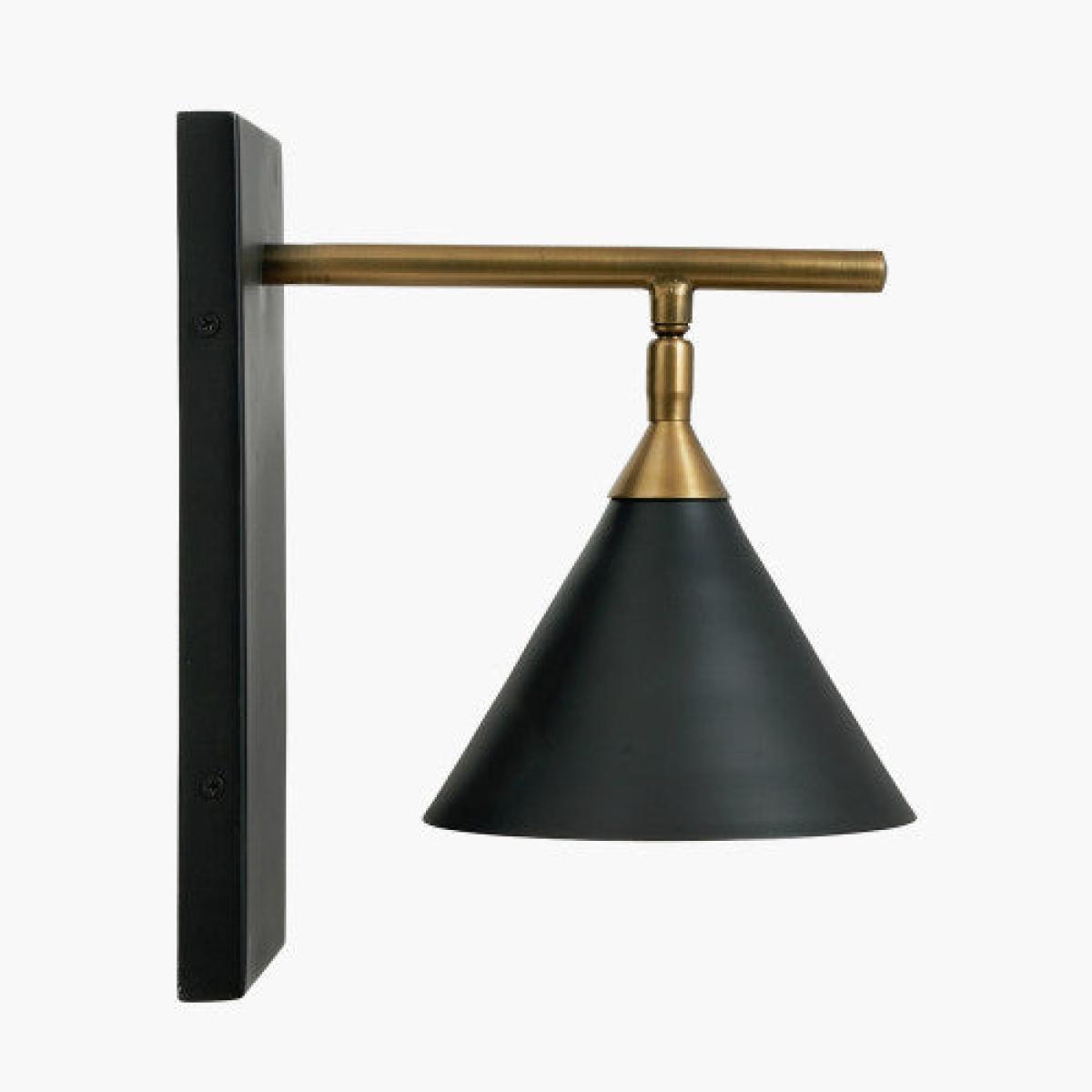 Olivia's Netty Wall Lamp in Matt Black and Antiuqe Brass – image 3