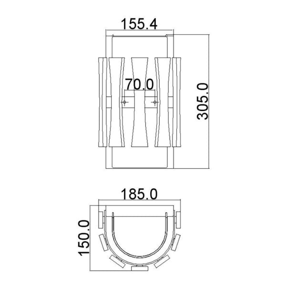Elstead Cirus 2 Light Wall Light Auburn Stained Wood – image 2