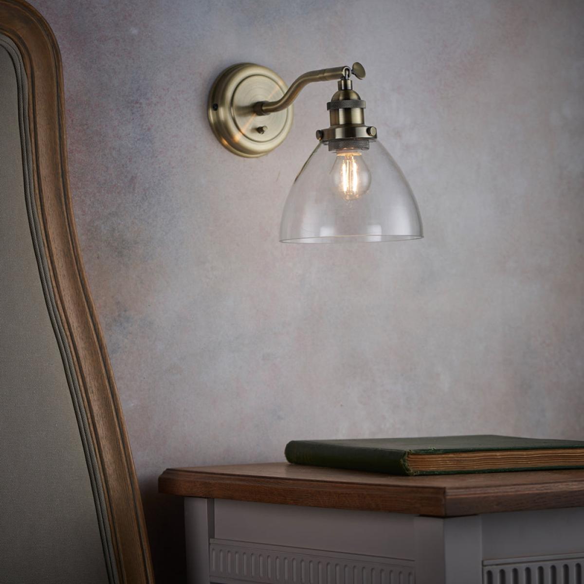Gallery Interiors Hansen Wall Light in Antique Brass – image 2