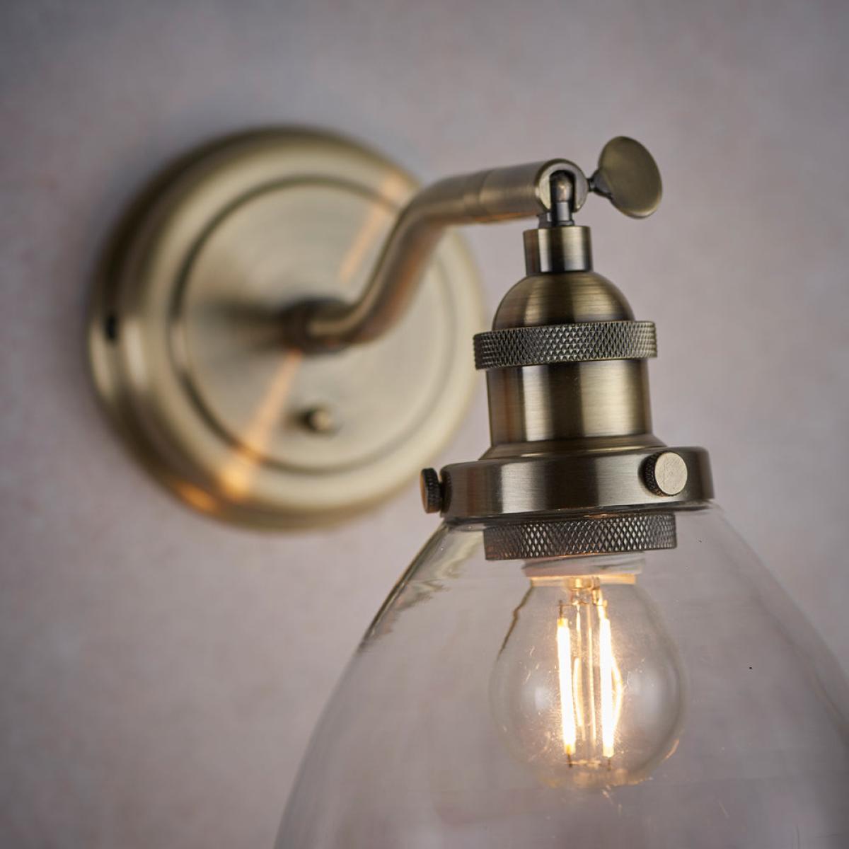 Gallery Interiors Hansen Wall Light in Antique Brass – image 3