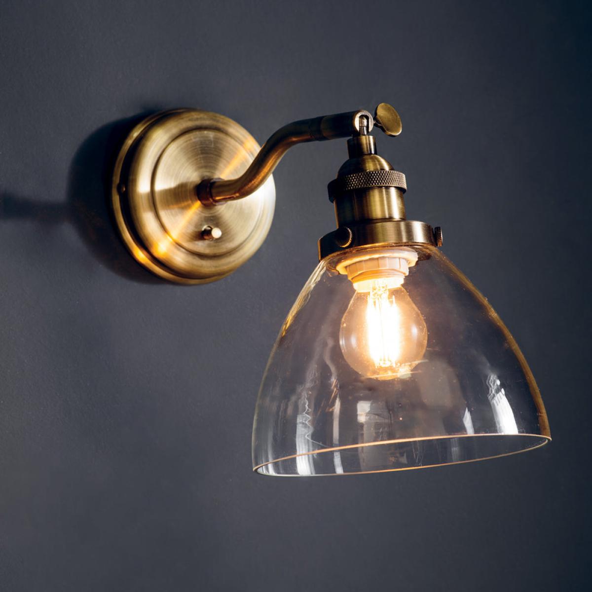 Gallery Interiors Hansen Wall Light in Antique Brass – image 6