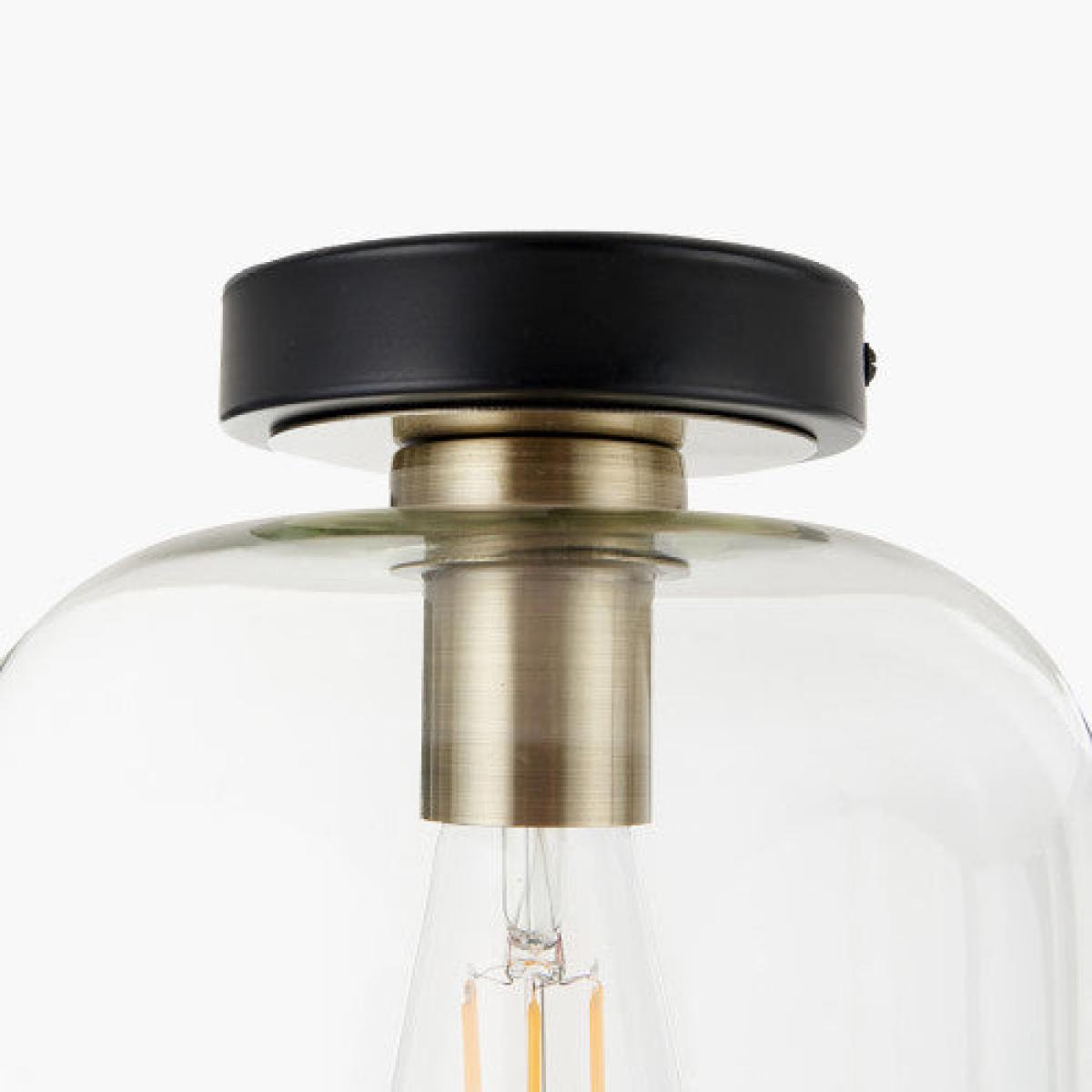 Olivia's Arna Black Metal & Glass Flush Pendant – image 2