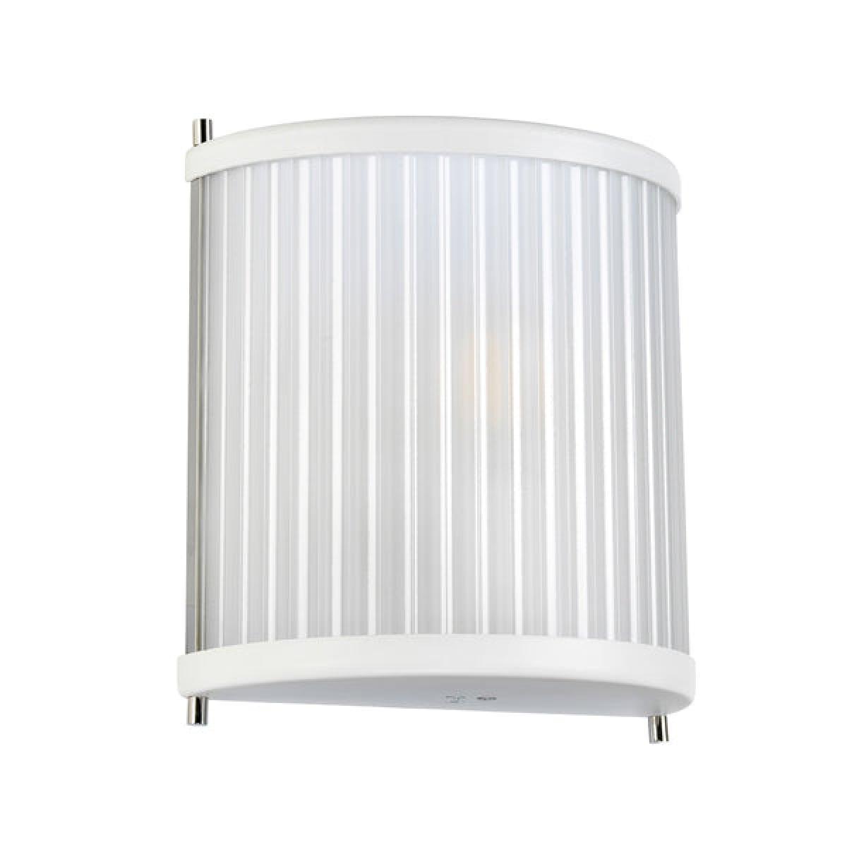 Elstead Corona 1 Light Wall LightWhite Satin Painted and Polished Nickel – image 2