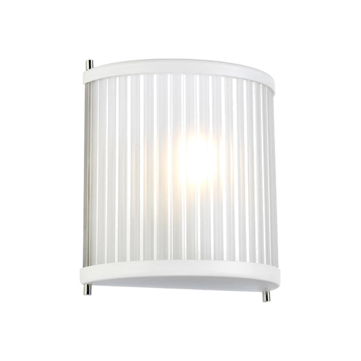 Elstead Corona 1 Light Wall LightWhite Satin Painted and Polished Nickel – image 1