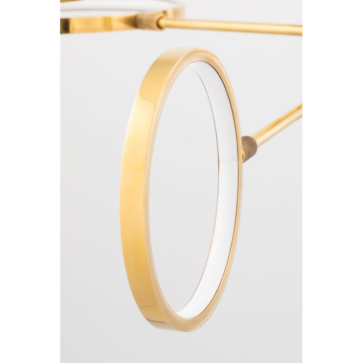 Hudson Valley Lighting Saturn Brass Base And Matte White Shade Wall Light – image 4