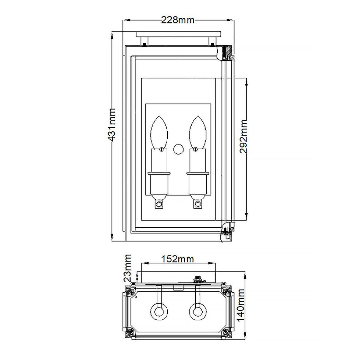 Quintiesse Sutcliffe 2 Light Wall Lantern Aged Zinc – image 5