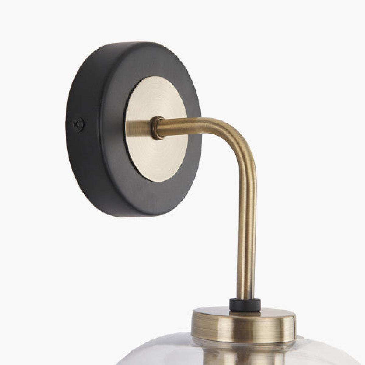 Olivia's Arna Black Metal & Glass Wall Light – image 3