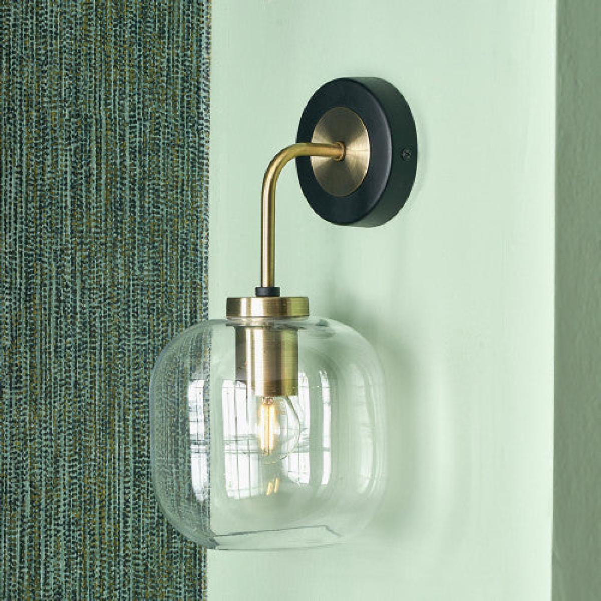 Olivia's Arna Black Metal & Glass Wall Light – image 4