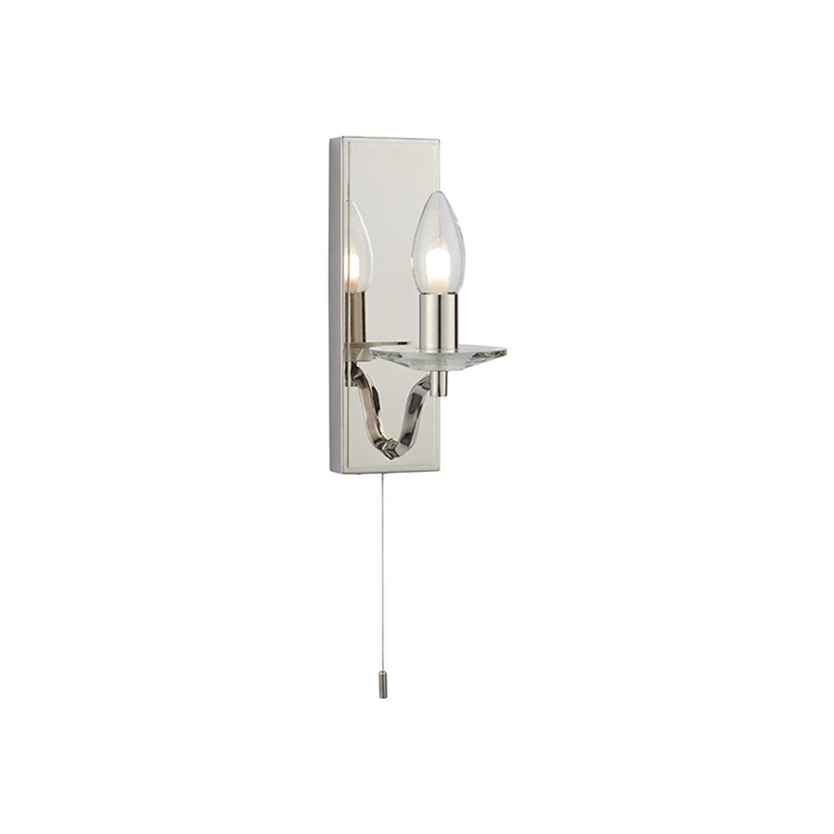 Olivia's Arlette Polished Nickel And Clear Crystal Wall Light