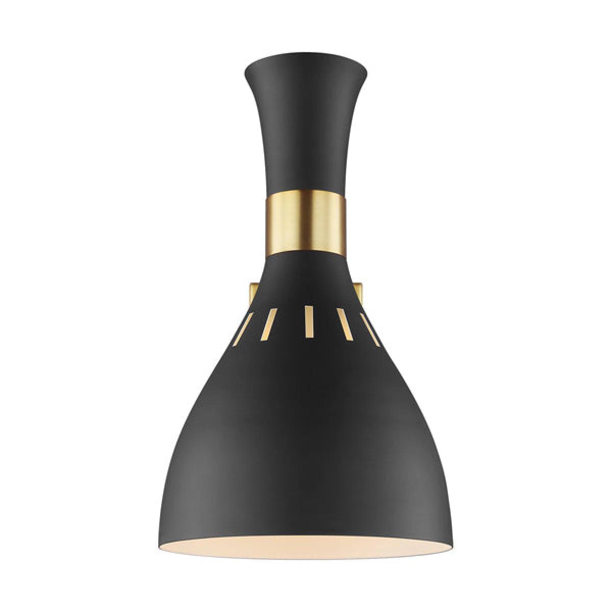 Elstead Joan 1 Light Wall Light Midnight Black and Burnished Brass – image 2