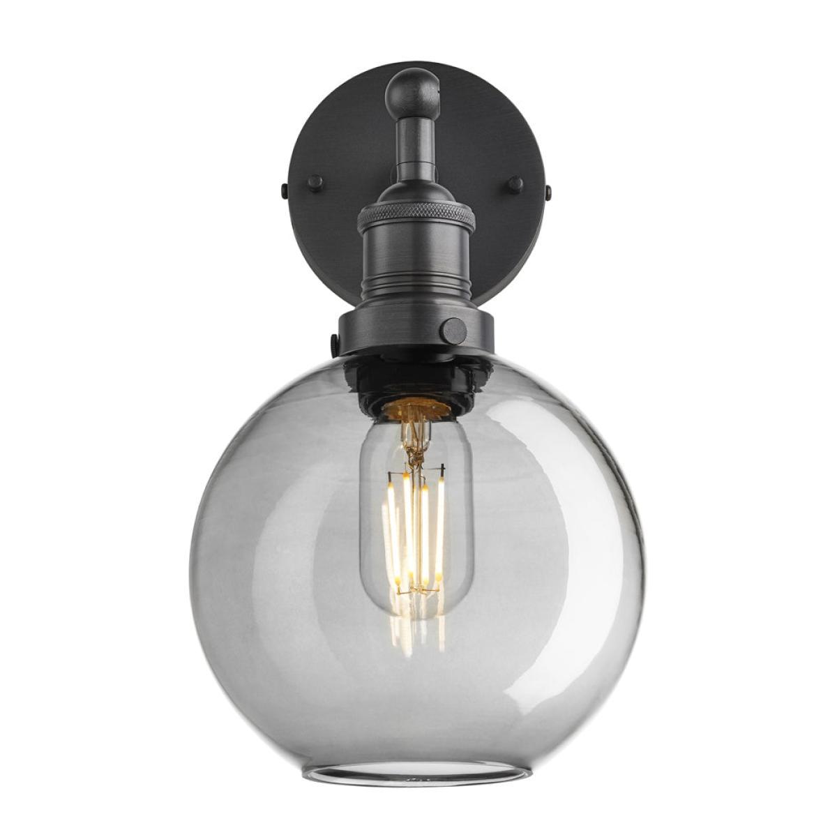 Industville Brooklyn 7 Inch Globe Wall Light / Smoke Grey Tinted Glass and Copper Holder – image 12