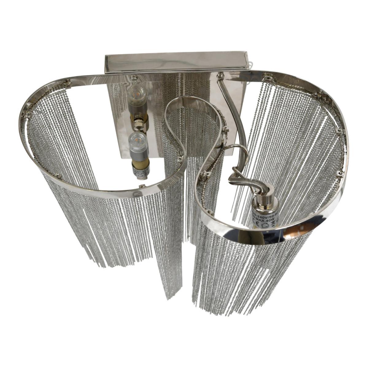 Libra Niagara Silver Chain 3 Bulb Wall Lamp – image 2