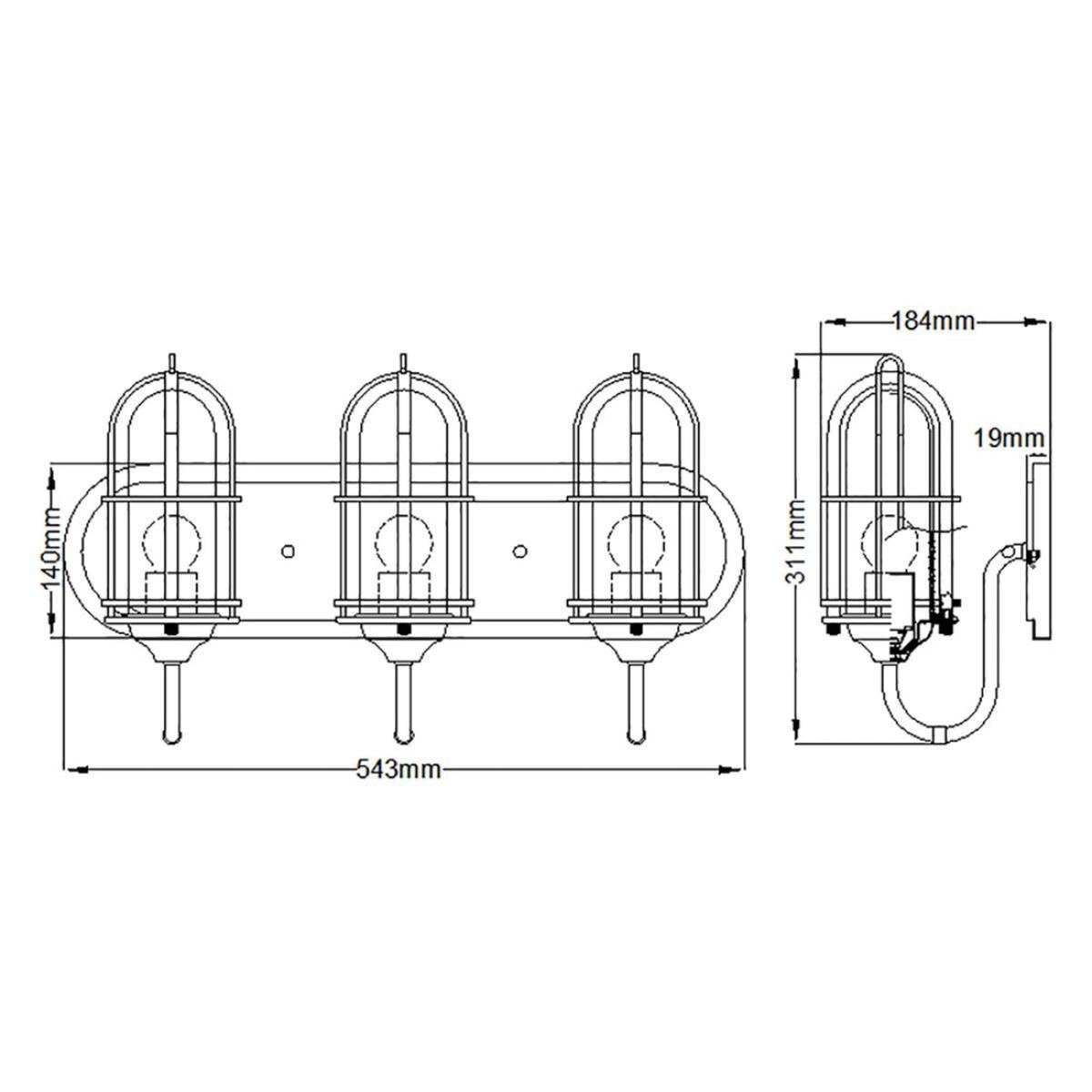 Quintiesse Urban Restoration 3 Light Wall Light – image 8