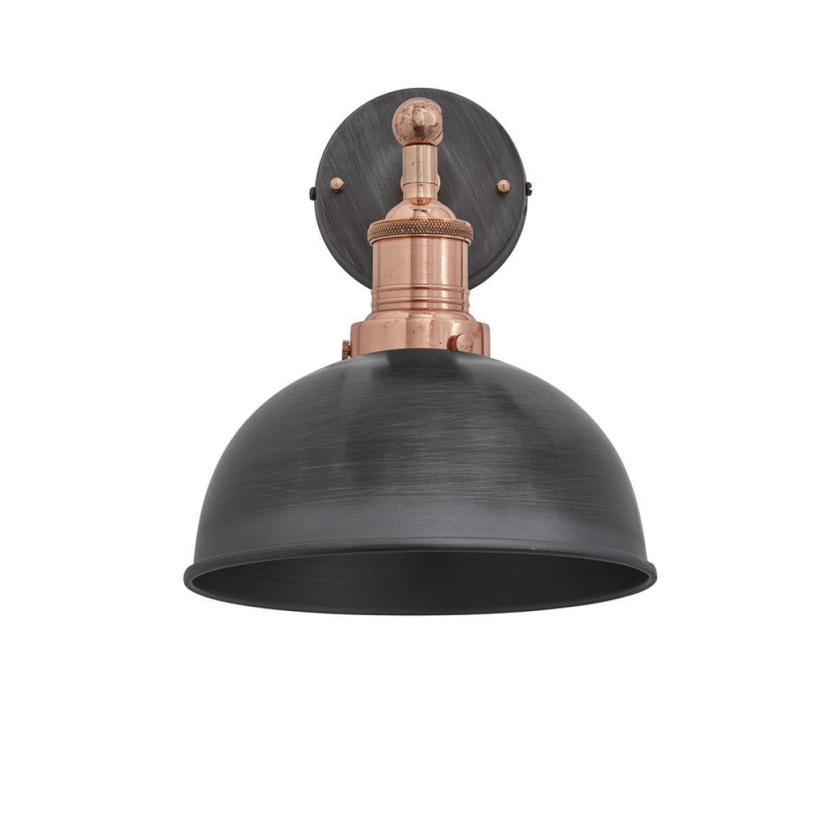 Industville Brooklyn Dome Pewter Wall Light / 8 Inch Pewter Holder With Plug – image 2