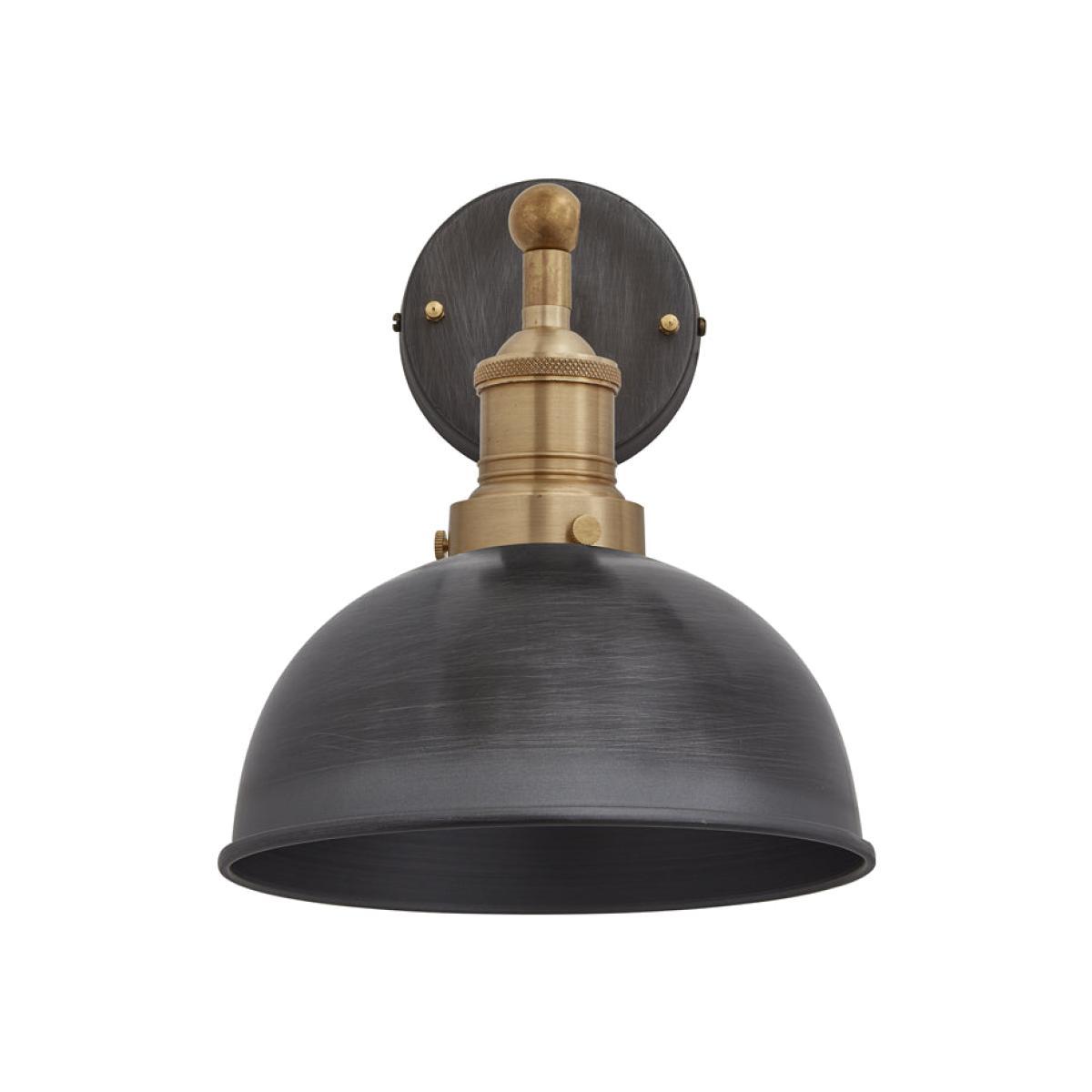 Industville Brooklyn Dome Pewter Wall Light / 8 Inch Pewter Holder With Plug – image 1