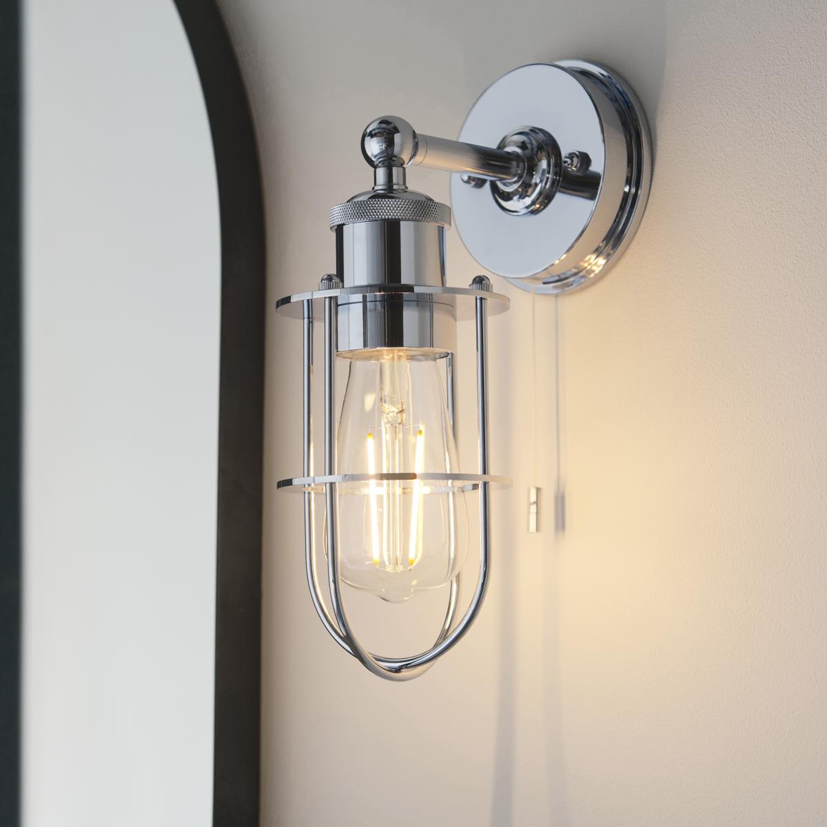 Zofia Industrial Caged Bulb Wall Light