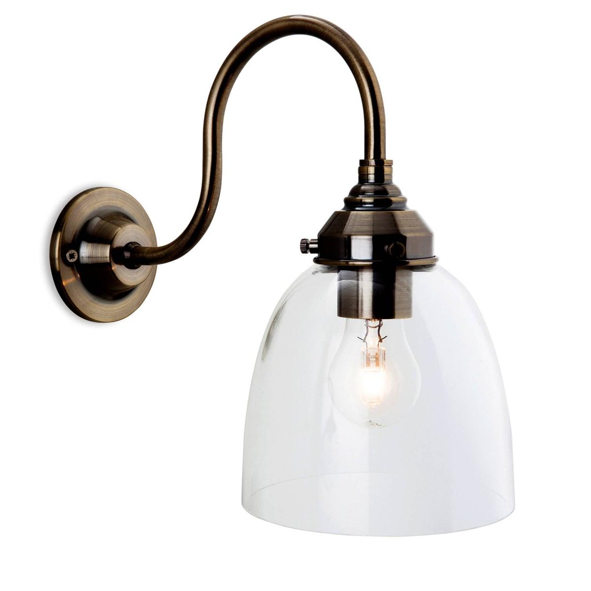 Victoria 1 Light Antique Brass Wall Light – image 2