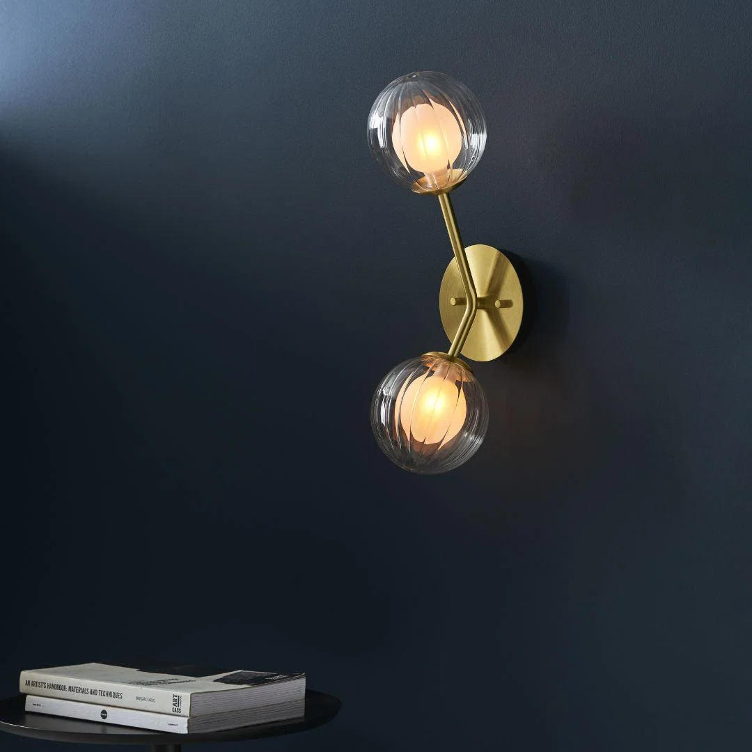 Udo 2 Light Satin Brass Wall Light – image 3