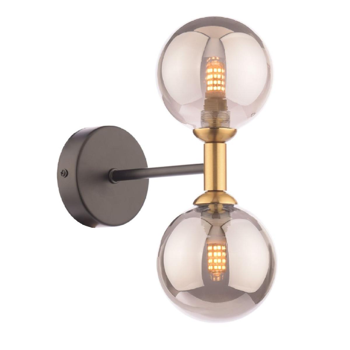 Loxley 2 Light Black & Gold Wall Light – image 3