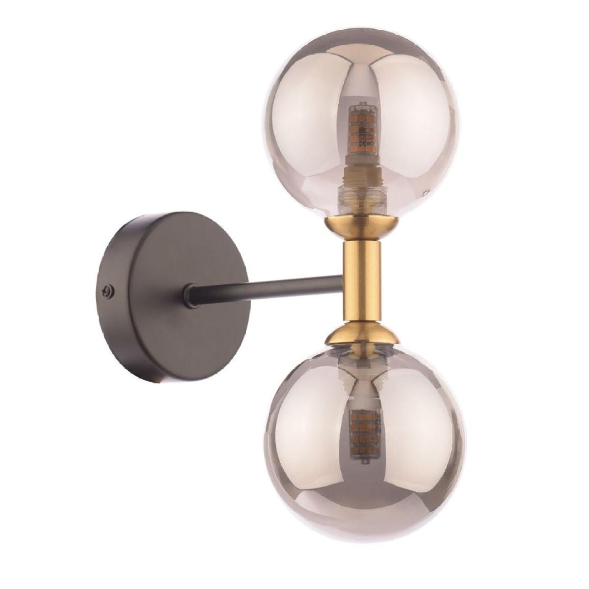 Loxley 2 Light Black & Gold Wall Light – image 4