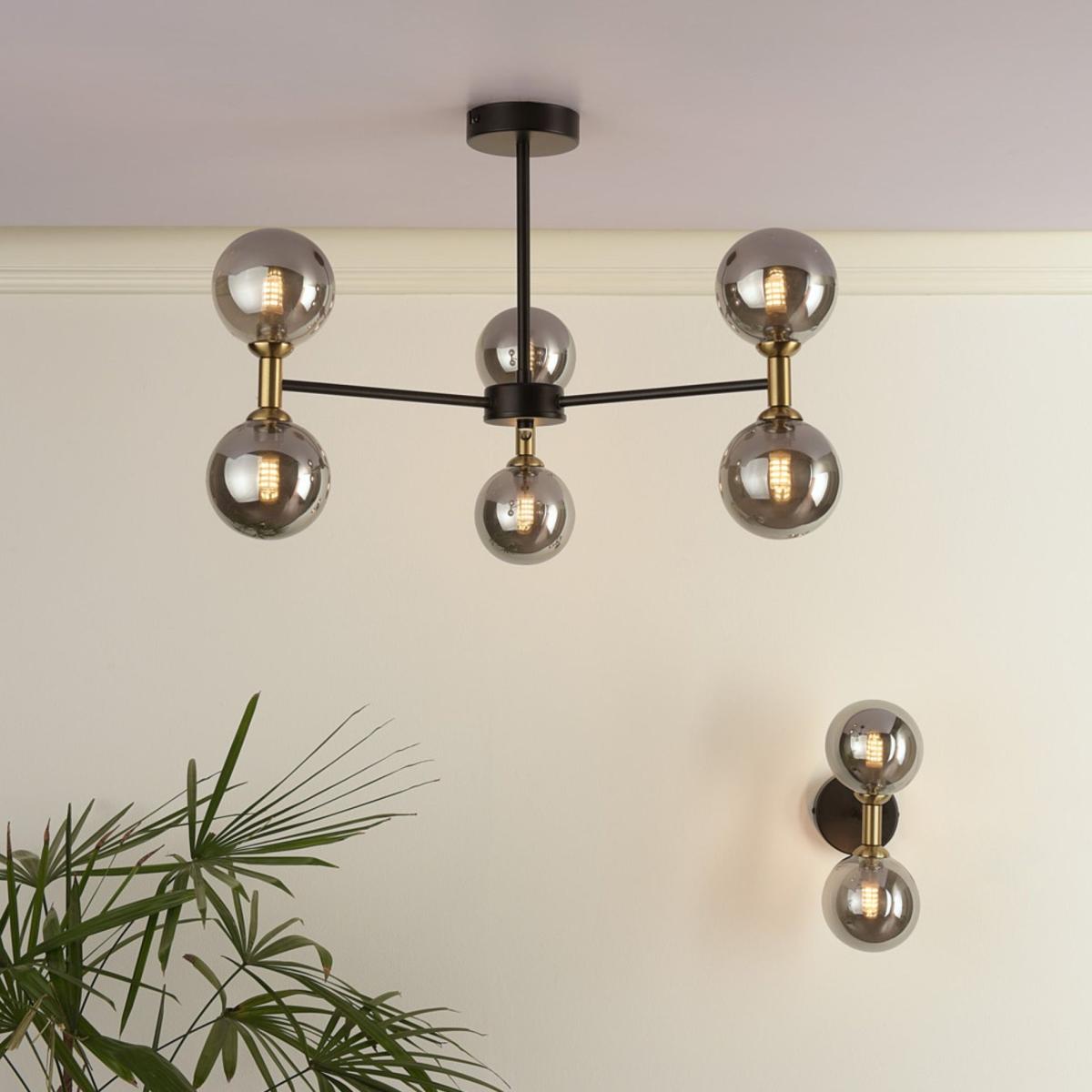 Loxley 2 Light Black & Gold Wall Light – image 7