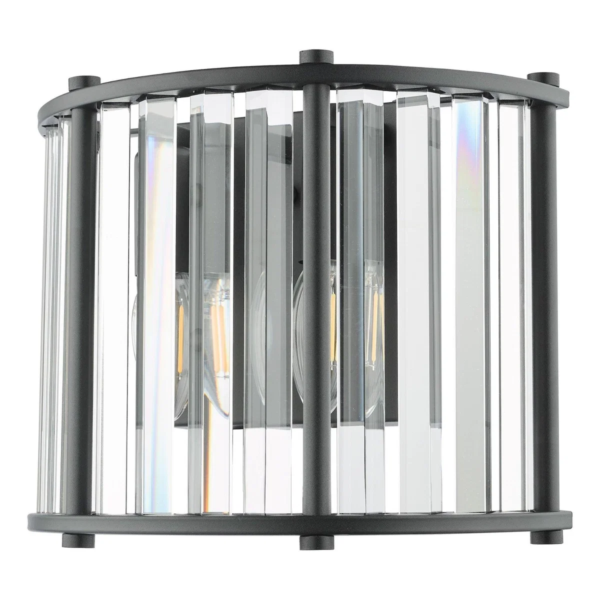 Kiran 2 Light Black & Crystal Wall Light – image 5