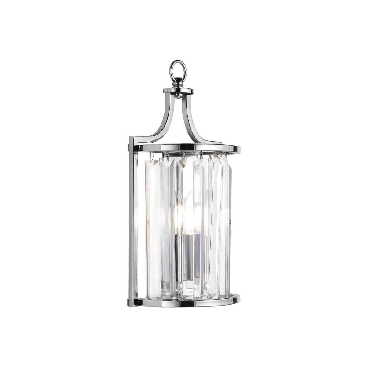 Victoria 1 Light Polished Chrome and Crystal Wall Light