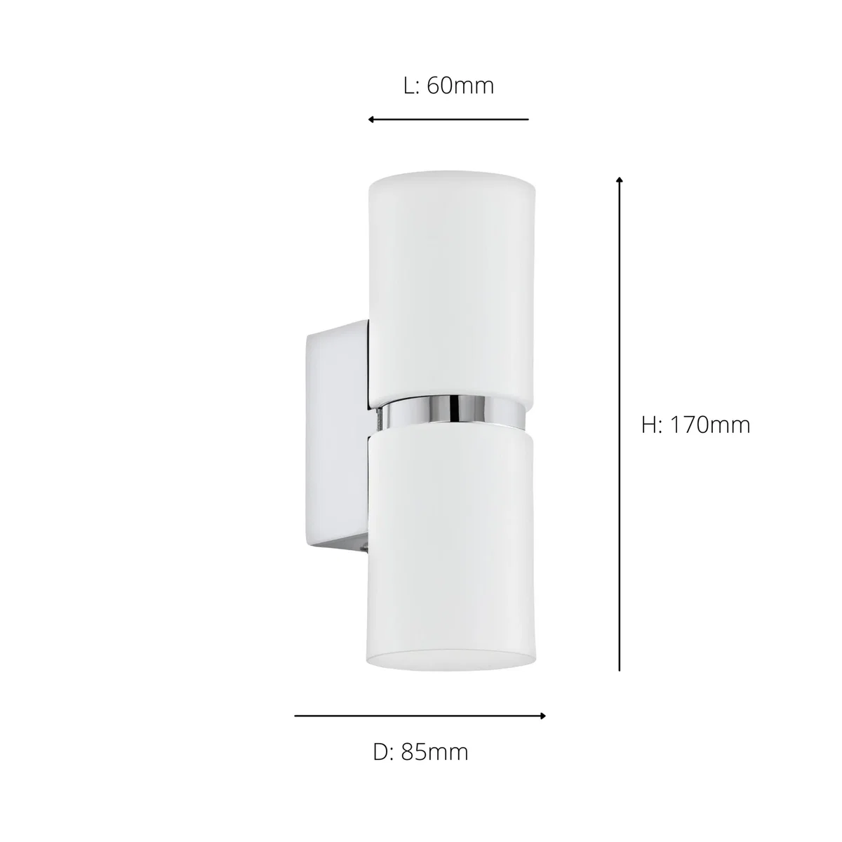 Passa 2-Light Silver LED Wall Light – image 3