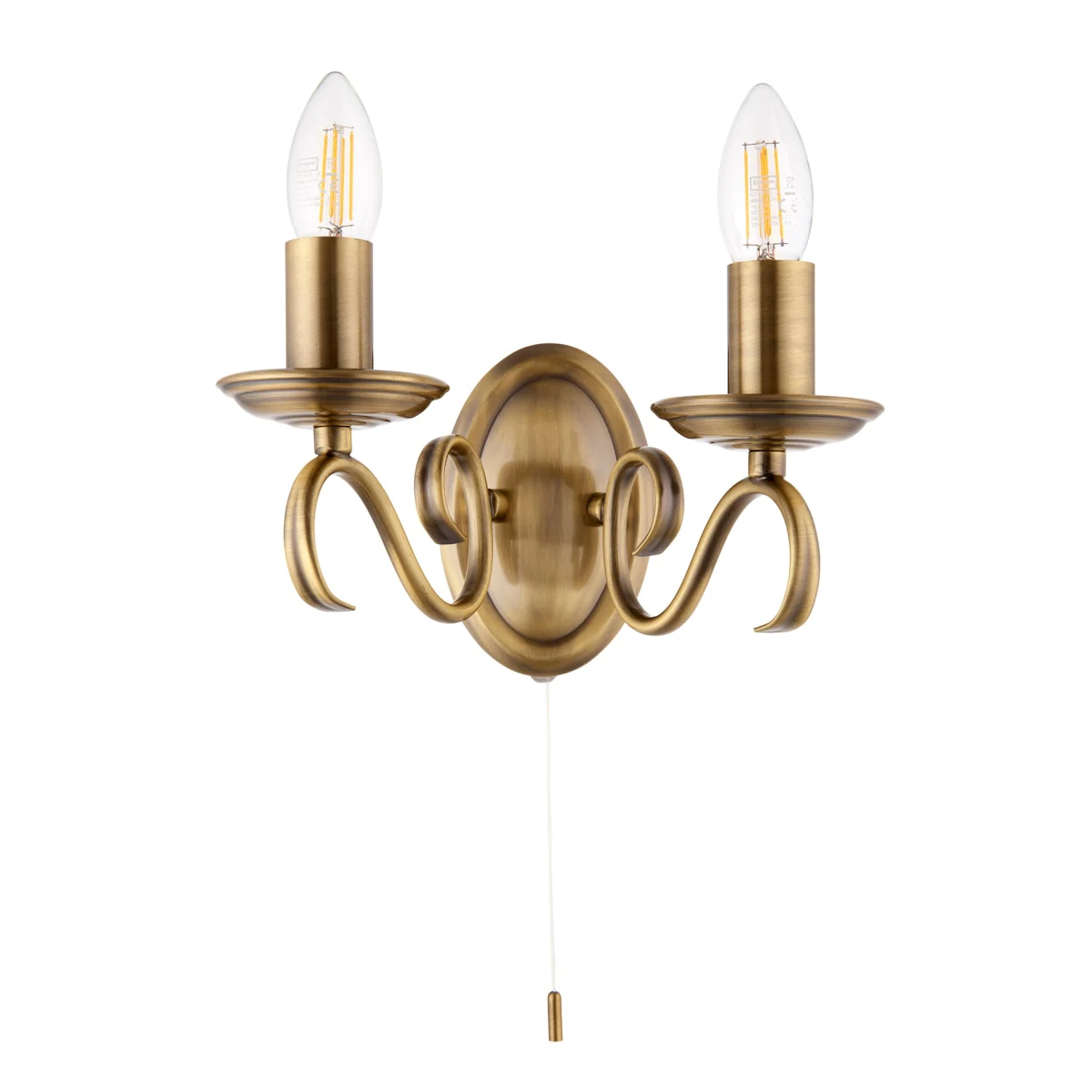 Bernice 2 Light Wall Light Antique Brass – image 7