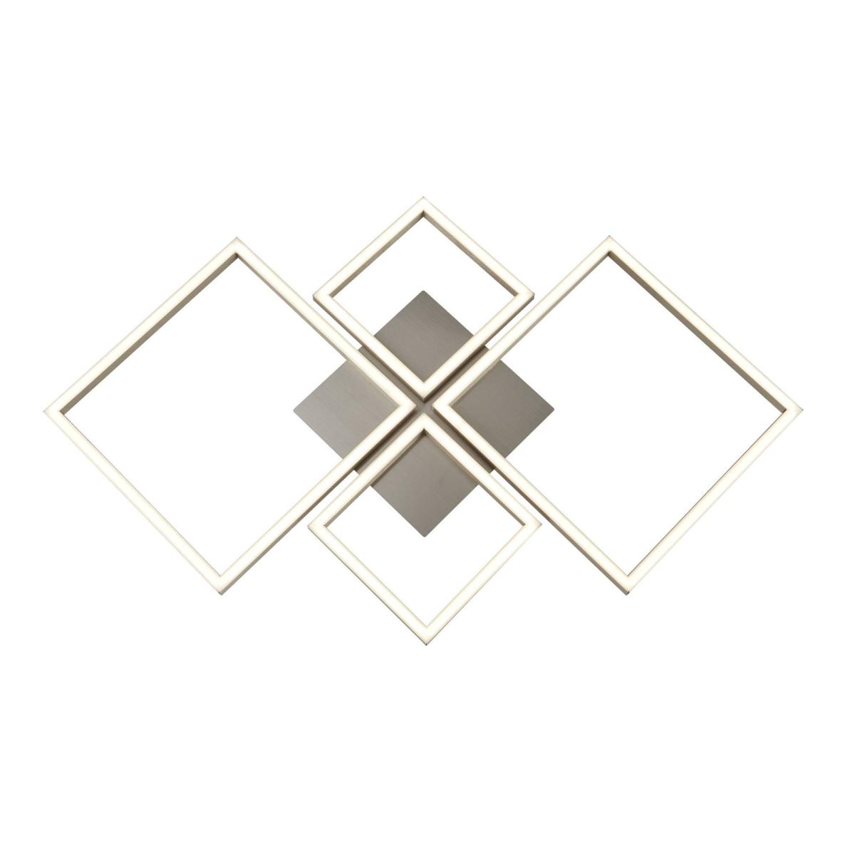 Wall Art 4 Light Square LED Wall Flush Fitting Satin Silver – image 2