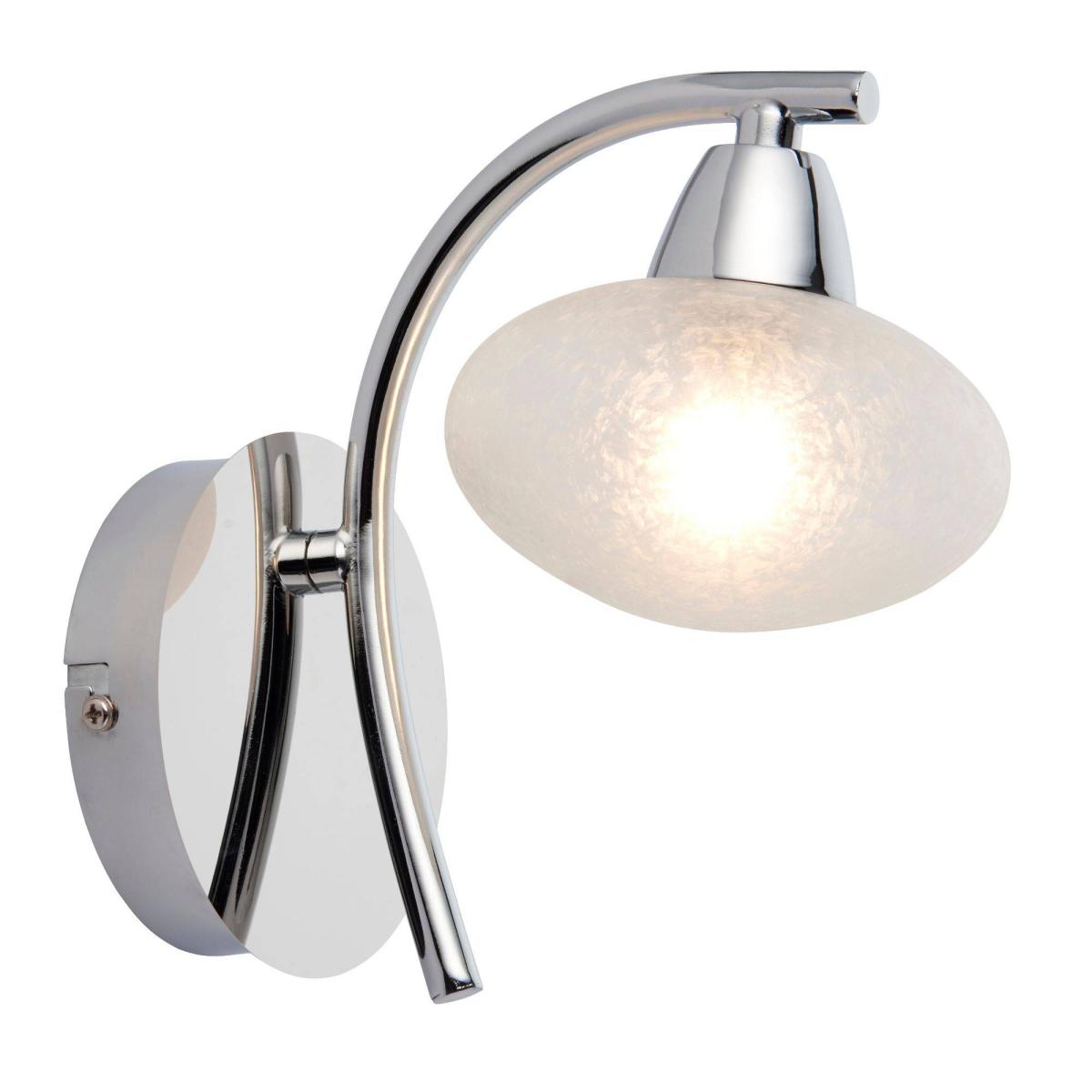 Sion 1 Light Polished Chrome Indoor Wall Light with a Frosted Glass Shade – image 2