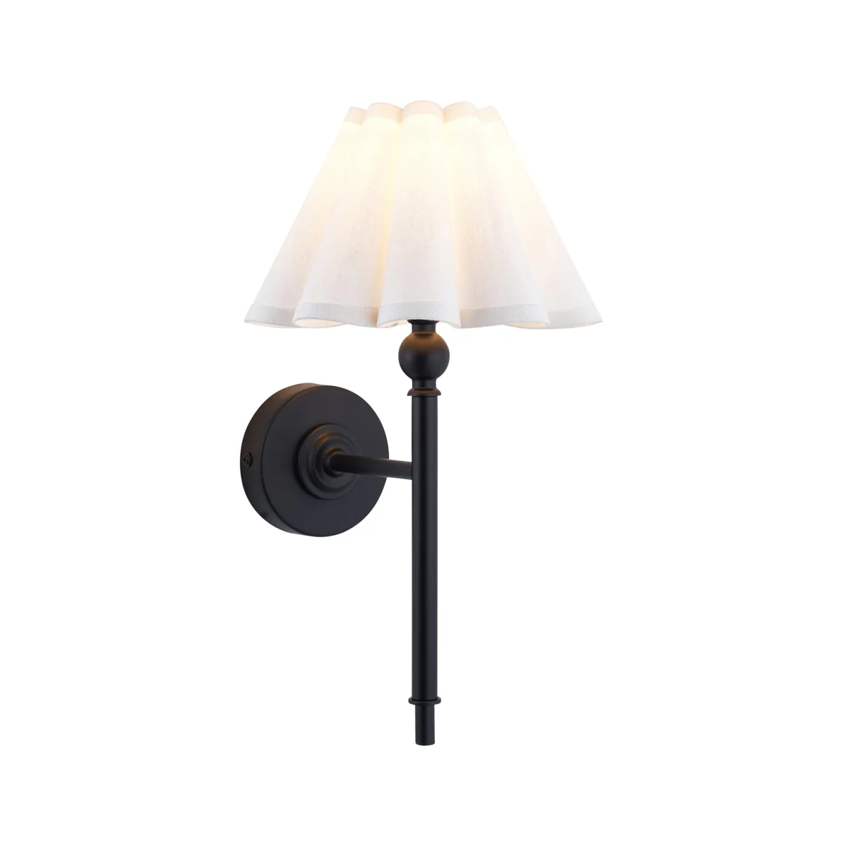Sylvie Matt Black & White Cotton Wall Light – image 2