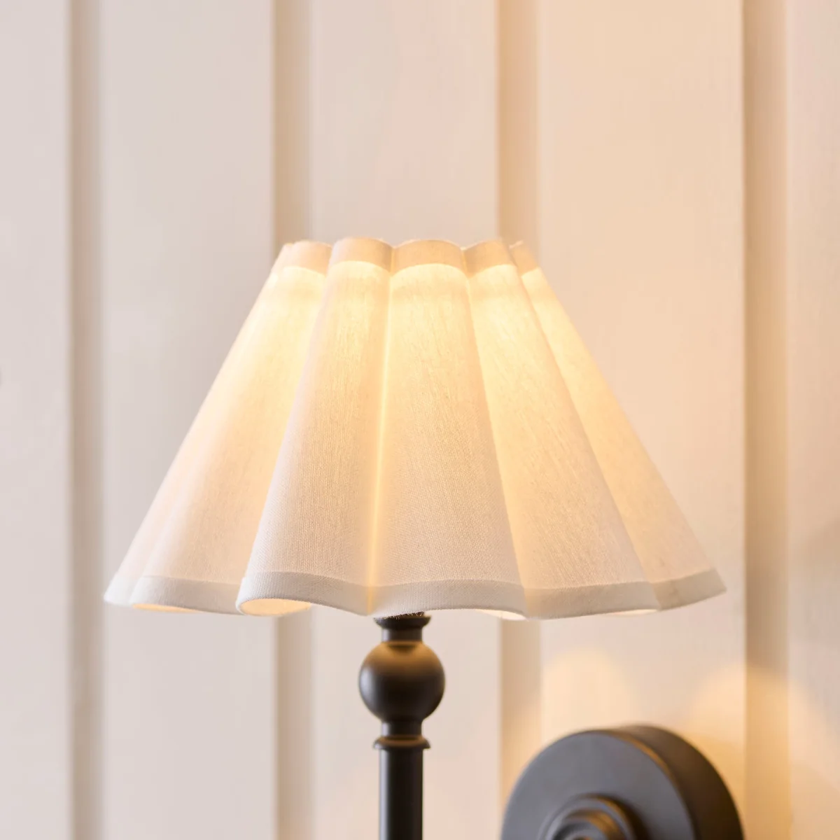 Sylvie Matt Black & White Cotton Wall Light – image 5