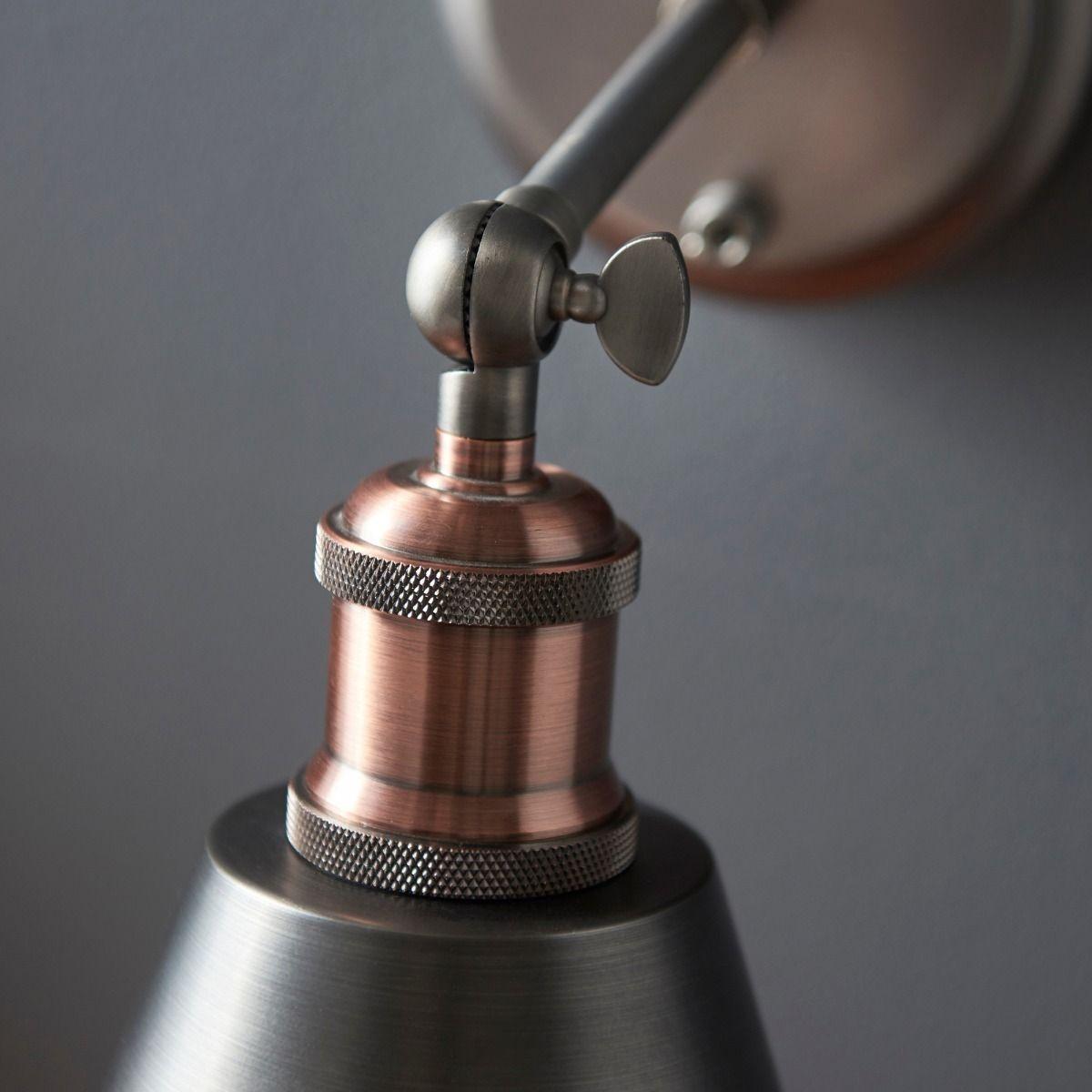 Hal 1 Light Pewter & Copper Wall Light – image 5