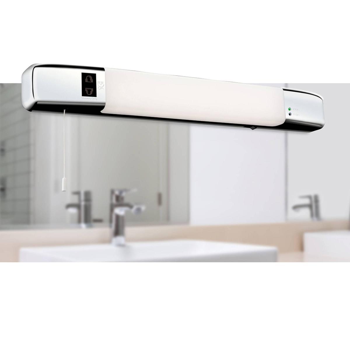 Slimline LED Polished Chrome Shaver Bathroom Light – image 2