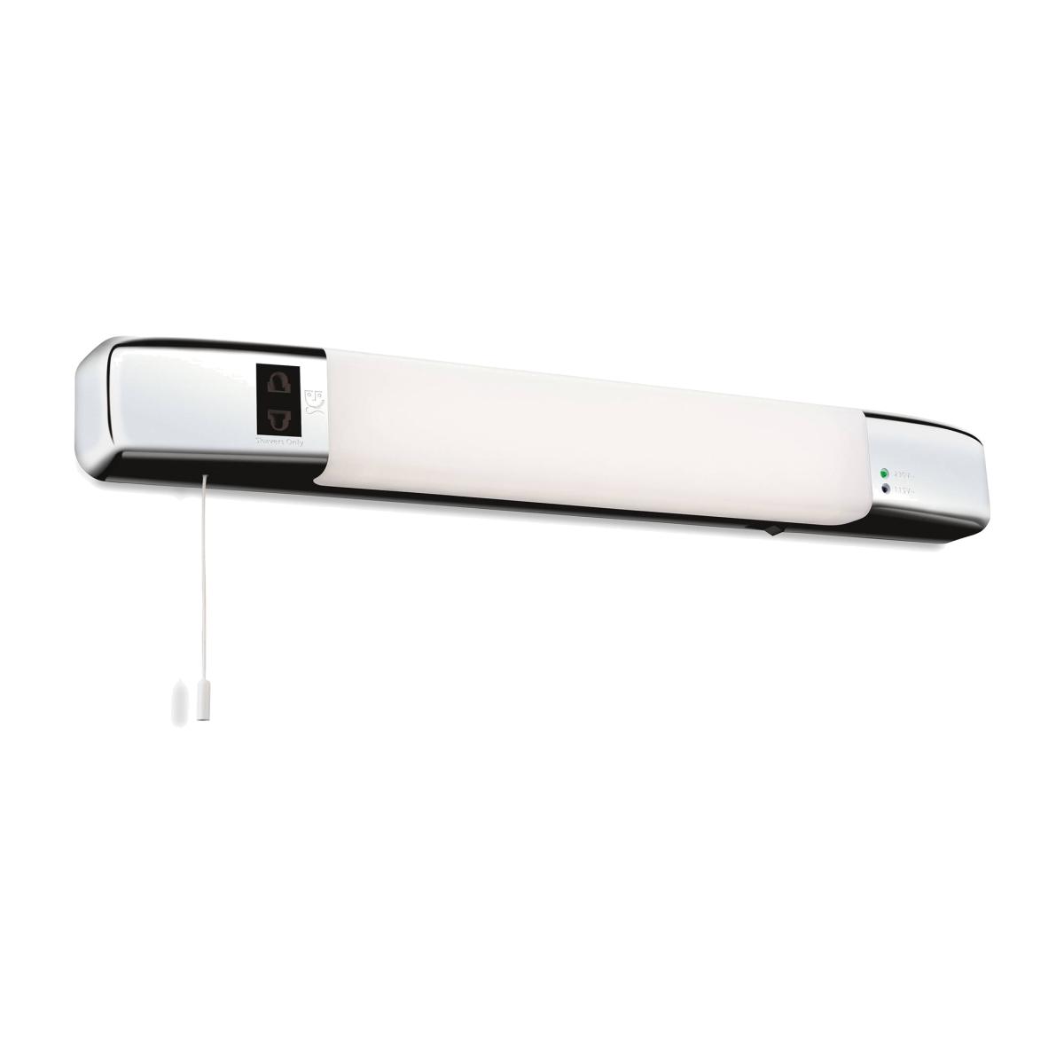 Slimline LED Polished Chrome Shaver Bathroom Light – image 1