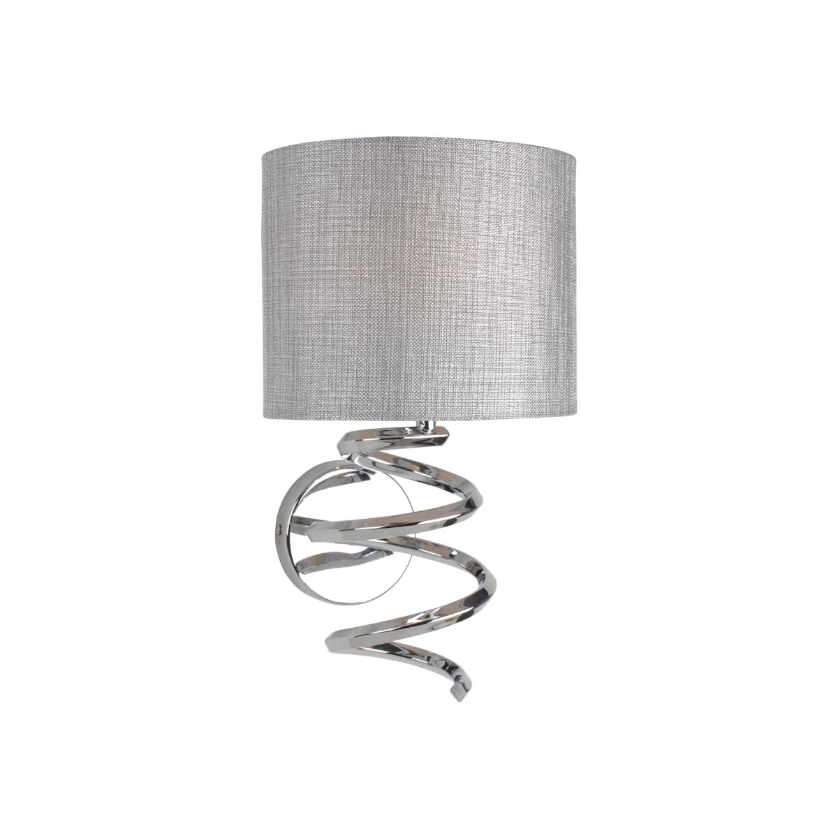 Kasi 1 Light Polished Chrome Wall Light with Grey Shade