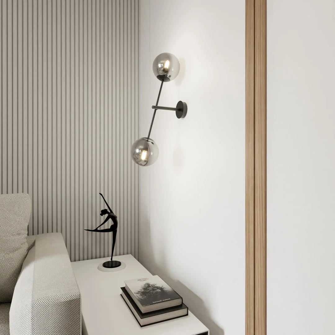 Linear 2 Light Wall Light Black & Graphite – image 2