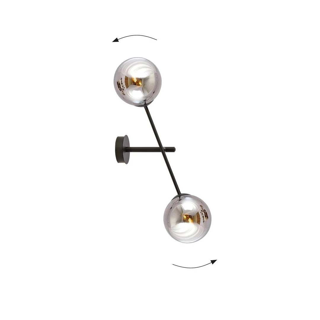 Linear 2 Light Wall Light Black & Graphite – image 6