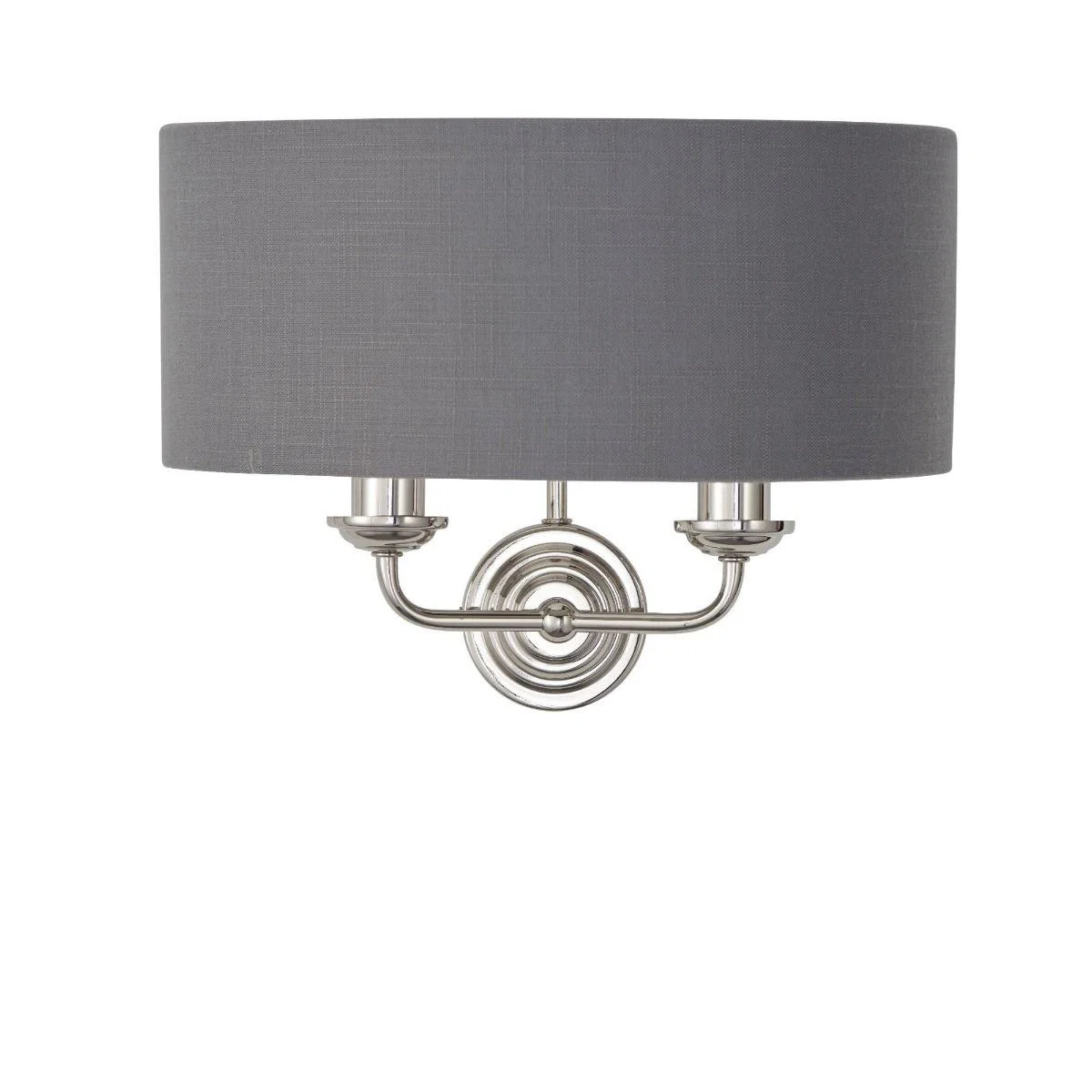 Highclere 2 Light Nickel & Charcoal Wall Light – image 9