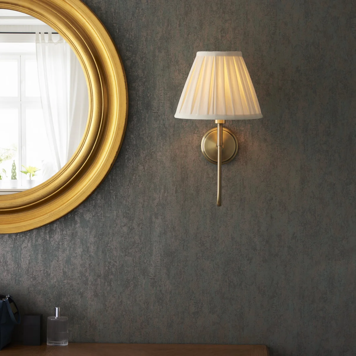 Rouen Wall Light & Carla 25cm Antique Brass – image 3