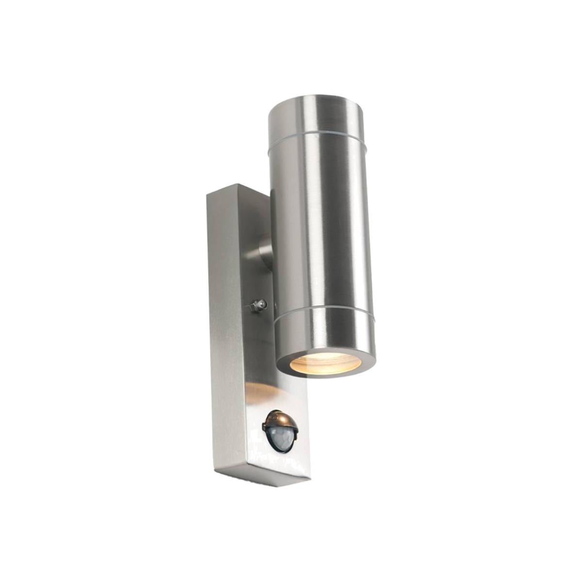 Lantana Silver PIR Dual Up/Down Light Sensor Outdoor Wall Light – image 1