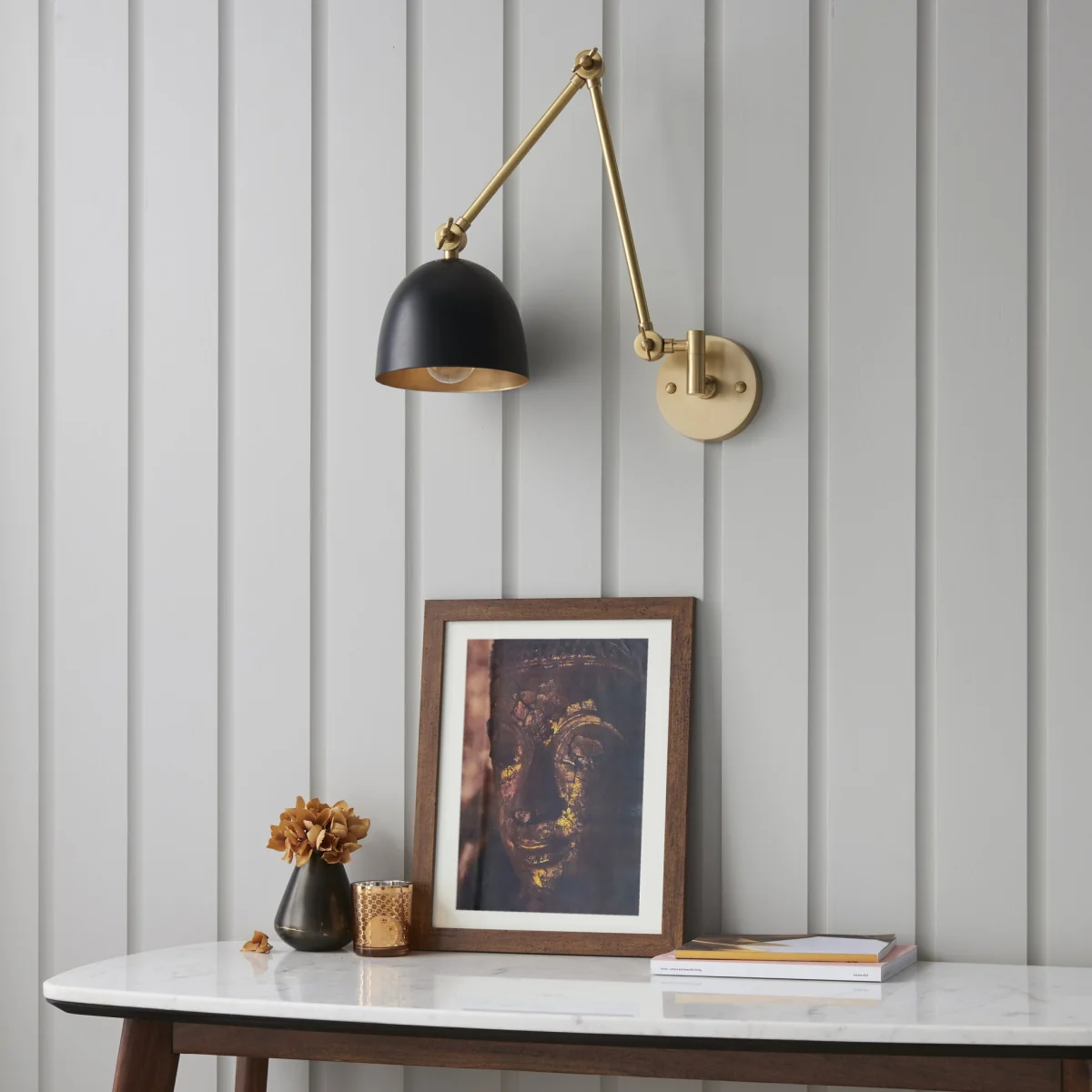 Lehal Swing Arm Wall Light Brass – image 2