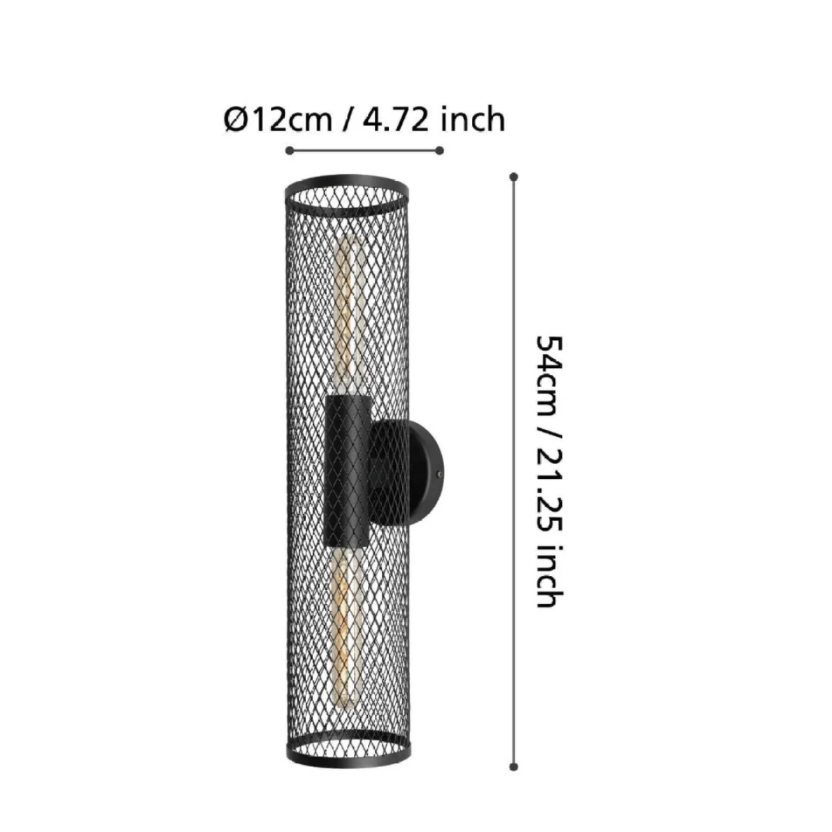 Redcliff 2 Light Black Wall Light – image 3