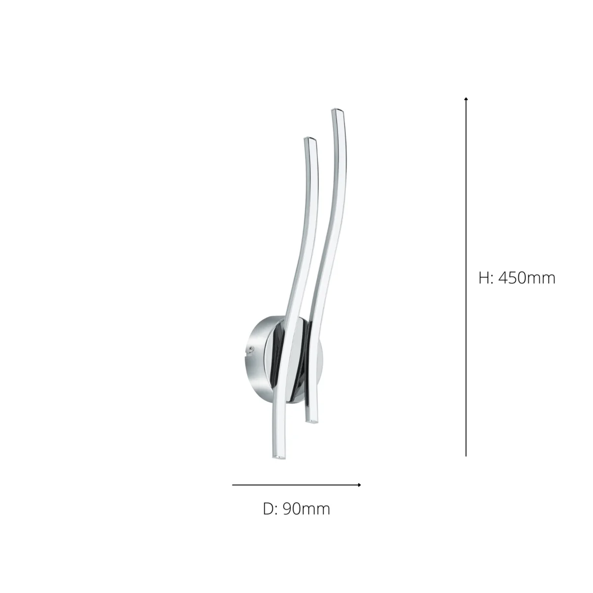 Valmora 2-Light Silver LED Wall Light – image 4