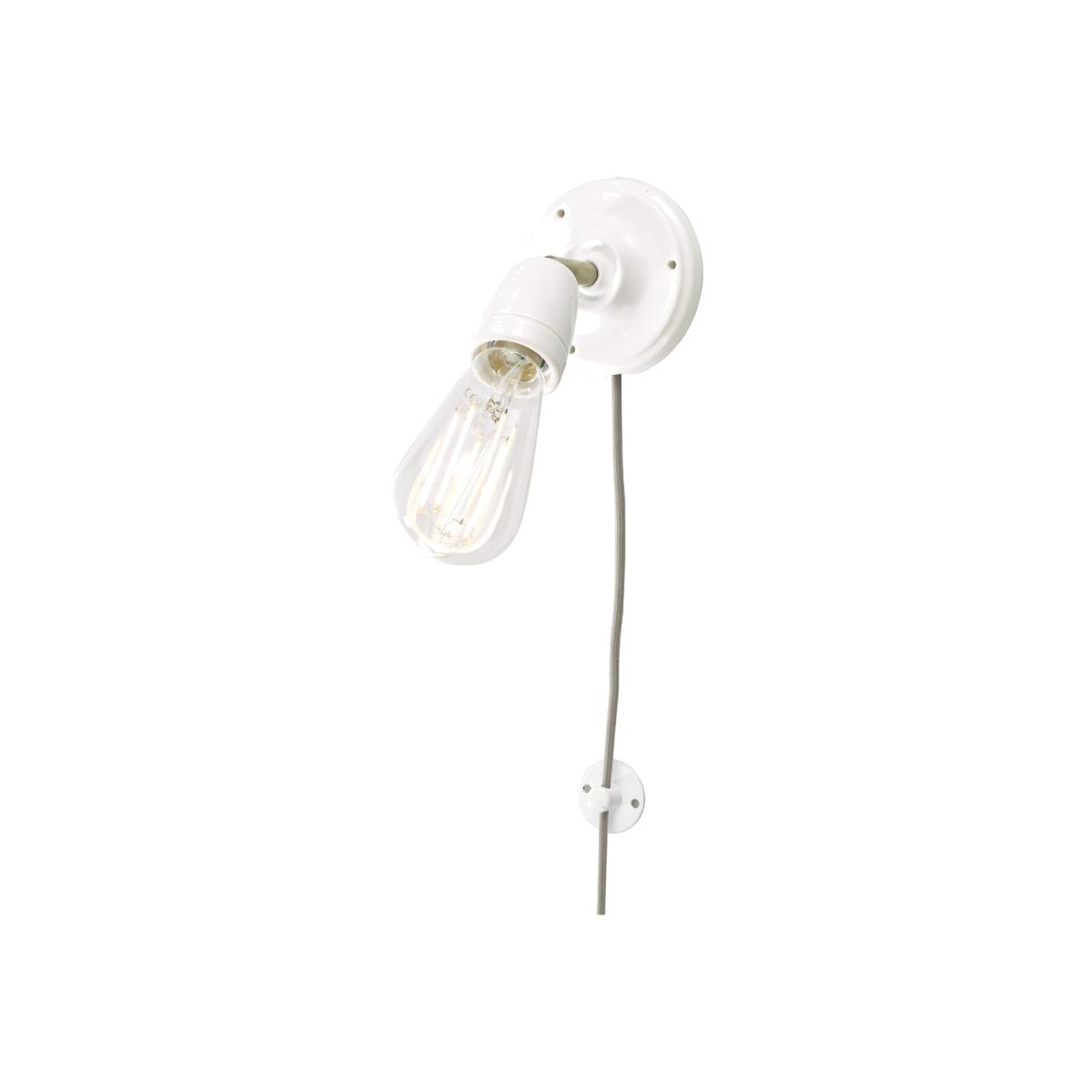Sika 1 Light White Ceramic Wall Light