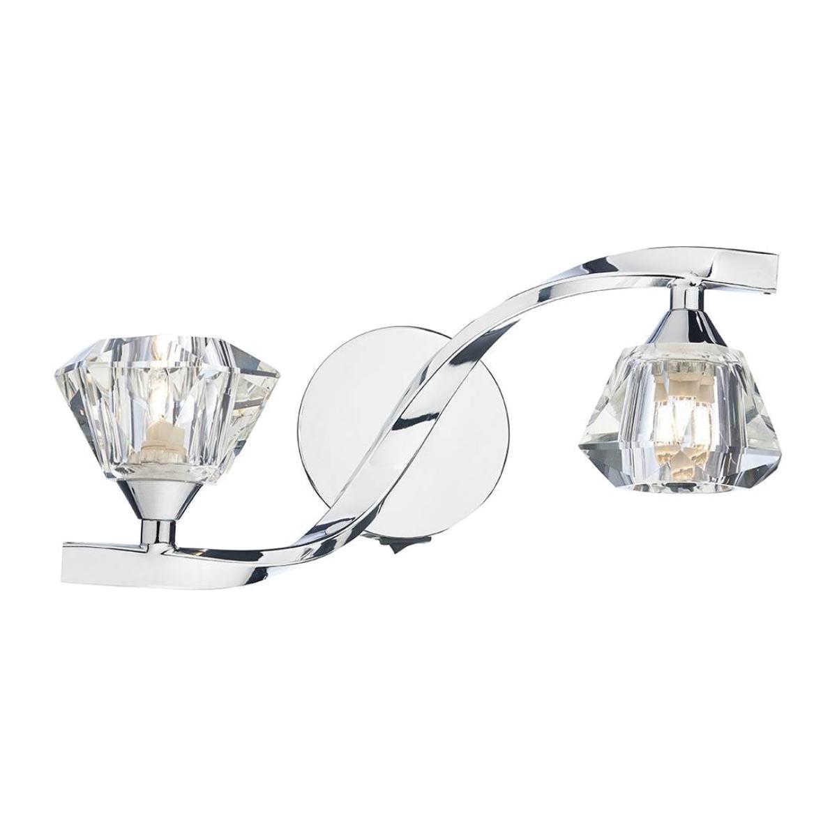 Ancona 2 Light Polished Chrome Crystal Wall Light